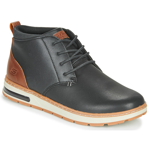 Sapatos Homem Sapatilhas de cano-alto Skechers EVENSTON Preto / Castanho