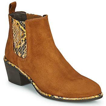 Sapatos Mulher Botins Regard NOISY V2 VELOURS SAFRAN Castanho