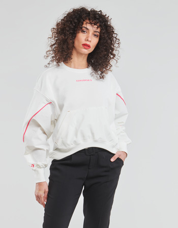 Textil Mulher Sweats Converse BLOCKED ALTERRAIN CREW Branco