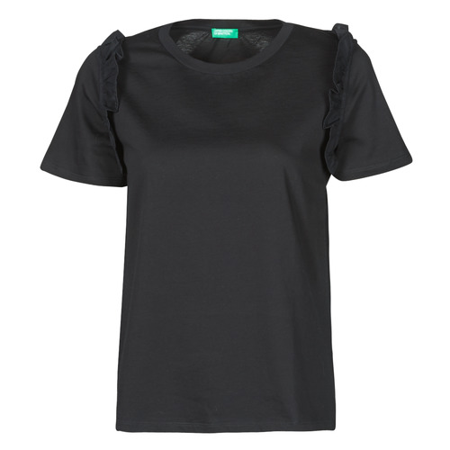 Textil Mulher T-Shirt mangas curtas Benetton MARIELLA Preto