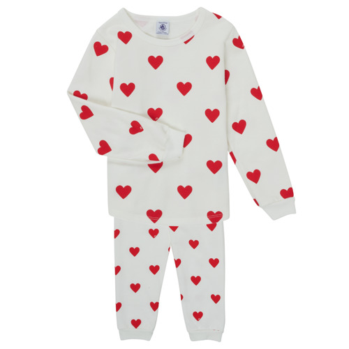 Textil Rapariga Pijamas / Camisas de dormir Petit Bateau CASSANDRE Branco / Vermelho