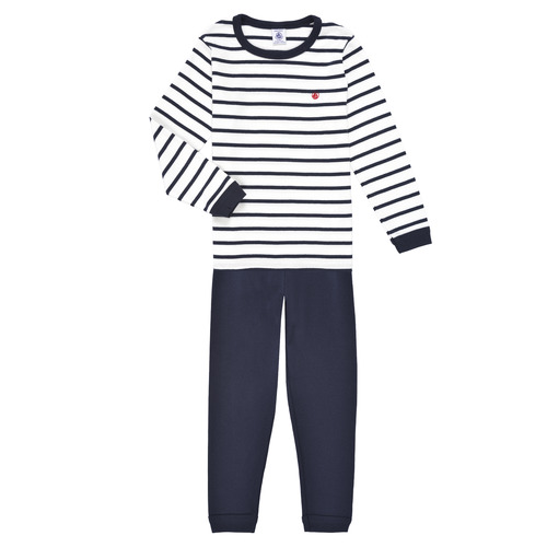 Textil Criança Pijamas / Camisas de dormir Petit Bateau TECHI Branco / Azul