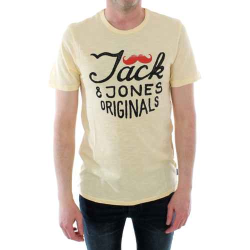 Textil Rapaz T-Shirt mangas curtas Jack & Jones 12183257 JORIKER TEE SS CREW NECK KA JR FLAN Amarelo