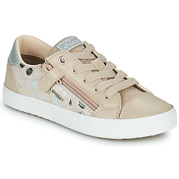 Sapatos Rapariga Sapatilhas Geox JR KILWI GIRL Bege / Prata