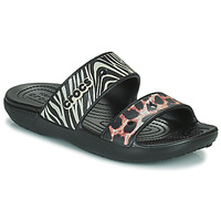 Sapatos Mulher Chinelos Crocs ClassicCrocsAnimalRemixSandal Zebra / Leopardo