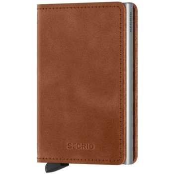 Malas Homem Carteira Secrid Carteira Slimwallet Vintage - Cognac Silver Castanho