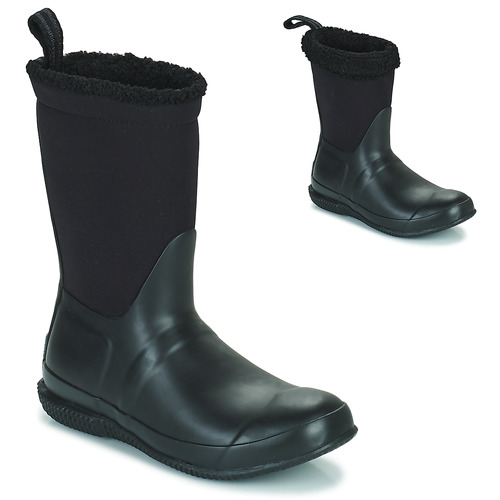 Sapatos Mulher Botas de neve Hunter Original roll top sherpa Preto