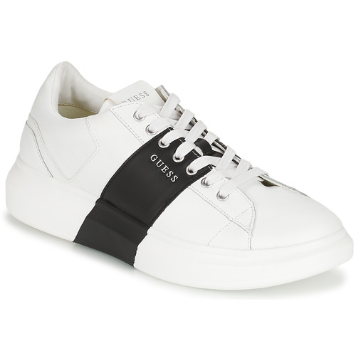 Sapatos Homem Sapatilhas Guess SALERNO Preto / Branco