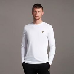 Textil Homem T-shirts e Pólos Lyle & Scott TS512VOG L/S T-SHIRT-626 WHITE Branco