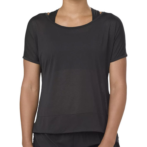 Textil Mulher T-shirts e Pólos Asics  Preto