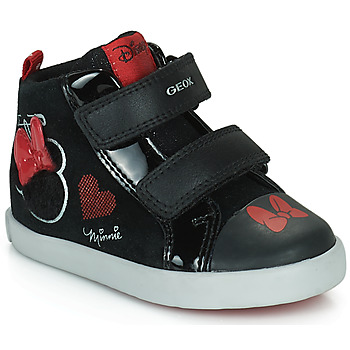 Sapatos Rapariga Sapatilhas de cano-alto Geox B KILWI GIRL D Preto / Vermelho