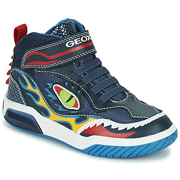 Sapatos Rapaz Sapatilhas de cano-alto Geox J INEK BOY A Azul / Vermelho