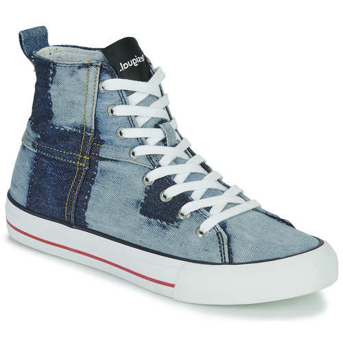 Sapatos Mulher Sapatilhas de cano-alto Desigual BETA TRAVEL PATCH Azul