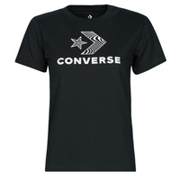 Textil Mulher T-Shirt mangas curtas Converse STAR CHEVRON TEE Preto