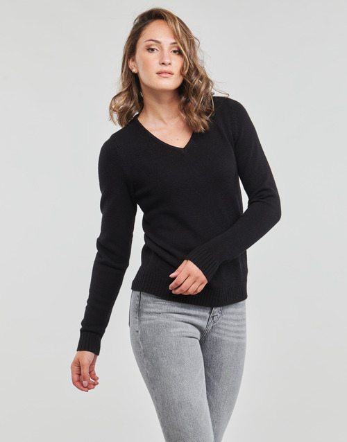 Vila VIRIL V-NECK L/S KNIT TOP - NOOS Preto