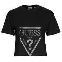 Textil Mulher T-Shirt mangas curtas Guess ADELE Preto