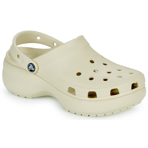 Sapatos Mulher Tamancos Crocs CLASSIC PLATFORM CLOG W Bege