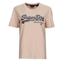 Textil Mulher T-Shirt mangas curtas Superdry VINTAGE LOGO BOROUGH TEE Rosa / Pó