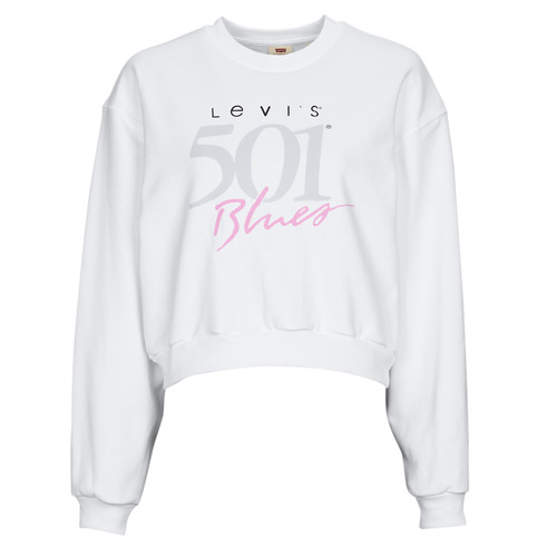 Textil Mulher Sweats Levi's GRAPHIC VINTAGE CREW Claro / Branco