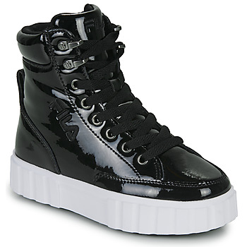 Sapatos Rapariga Sapatilhas de cano-alto Fila SANDBLAST HIGH Preto / Verniz