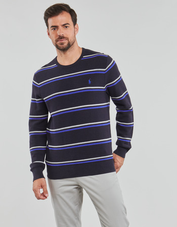 Textil Homem camisolas Polo Ralph Lauren LSTXTSTRCNPP-LONG SLEEVE-PULLOVER Marinho / Azul / Cinza