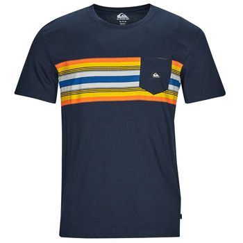 Textil Homem T-Shirt mangas curtas Quiksilver SURFADELICA STRIPE SS Marinho / Amarelo