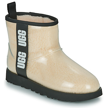 Sapatos Mulher Botas baixas UGG CLASSIC CLEAR MINI Bege / Preto