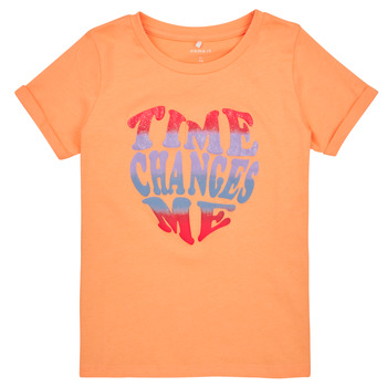 Textil Rapariga T-Shirt mangas curtas Name it NKFTATIANNA SS TOP Laranja