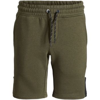 Textil Rapaz Shorts / Bermudas Jack & Jones 12200266 JPSTLOGO BLOCKING SWEAT SHORTS VG SN JNR FOREST NIGHT Verde