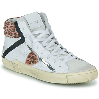 Sapatos Mulher Sapatilhas de cano-alto Philippe Model PRSX HIGH WOMAN Branco / Leopardo