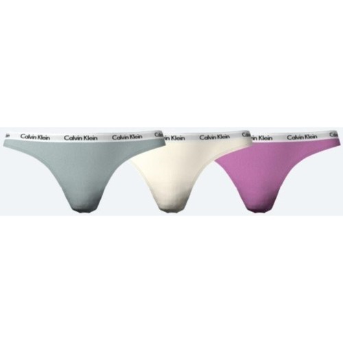 Roupa de interior Mulher Cueca Calvin Klein Jeans 000QD3587ECFU THONG 3PK Multicolor