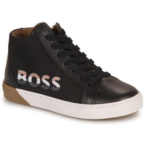 Sapatos Rapaz Sapatilhas de cano-alto BOSS J09204 Preto