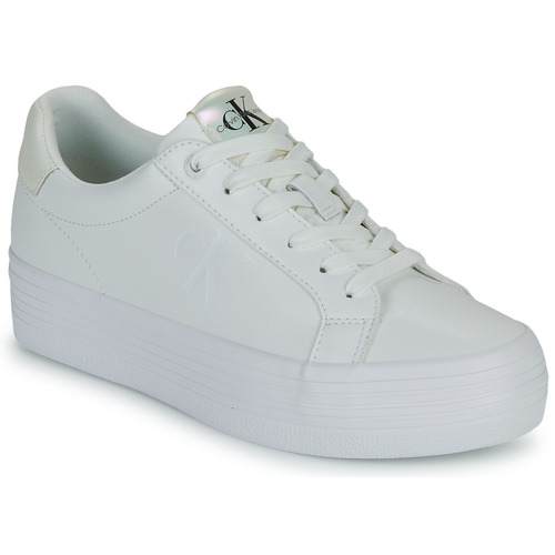 Sapatos Mulher Sapatilhas Calvin Klein Jeans BOLD VULC FLATF LACEUP LTH WN Branco