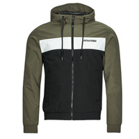 Textil Homem Jaquetas Jack & Jones JJERUSH HOOD BOMBER Cáqui / Branco / Preto