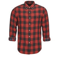 Textil Homem Camisas mangas comprida Polo Ralph Lauren CHEMISE COUPE DROITE EN FLANELLE Vermelho / Preto