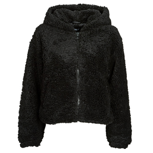 Textil Mulher Jaquetas Only ONLELLIE SHERPA HOODED JACKET CC  OTW Preto