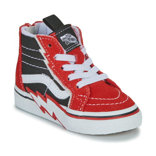 Sapatos Rapaz Sapatilhas de cano-alto Vans TD SK8-Hi Zip Bolt Preto / Vermelho