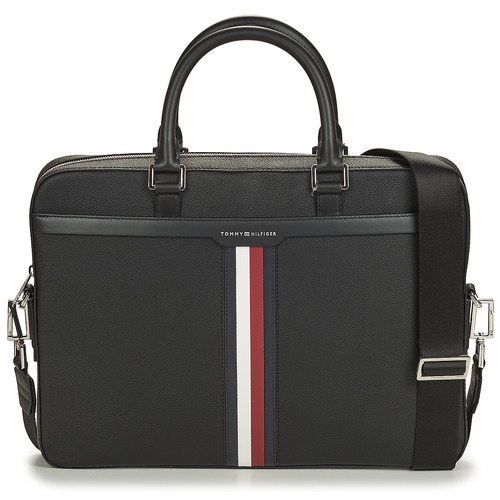 Malas Homem Porta-documentos / Pasta Tommy Hilfiger TH COATED CANVAS COMPUTER BAG Preto