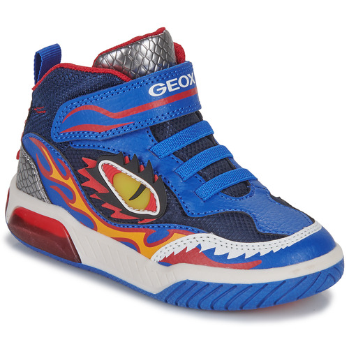 Sapatos Rapaz Sapatilhas de cano-alto Geox J INEK BOY D Azul / Vermelho