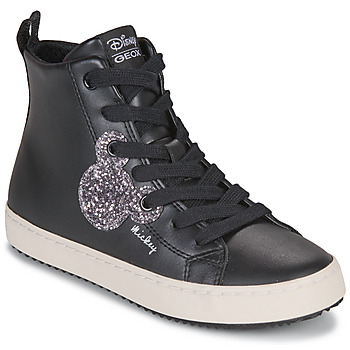 Sapatos Rapariga Sapatilhas de cano-alto Geox J KALISPERA GIRL D Preto / Prata