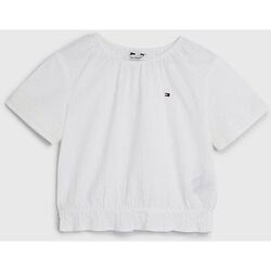 Textil Rapariga Tops sem mangas Tommy Hilfiger KG0KG07235 SEETSUCKER-YBR WHITE Branco