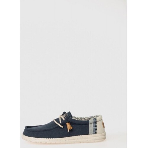 Sapatos Homem Sapatilhas Dude WALLYLINNEN NATURAL Azul