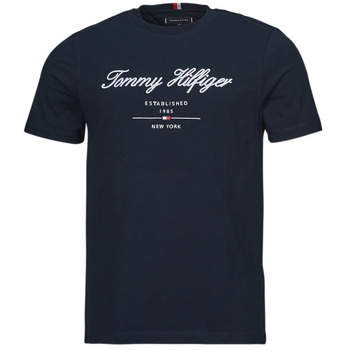 Textil Homem T-Shirt mangas curtas Tommy Hilfiger SCRIPT LOGO TEE Marinho