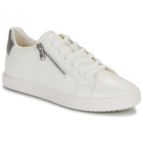 Sapatos Mulher Sapatilhas Geox D BLOMIEE Branco / Prata