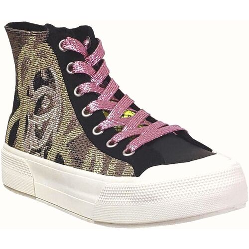 Sapatos Mulher Sapatilhas de cano-alto Desigual Crush fake news Multicolor