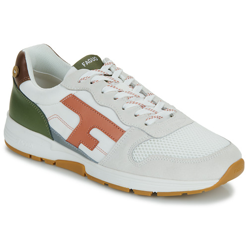 Sapatos Homem Sapatilhas Faguo OLIVE Branco / Cáqui / Laranja