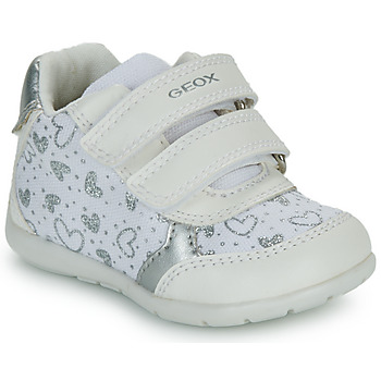 Sapatos Rapariga Sapatilhas Geox B ELTHAN GIRL Branco / Prata