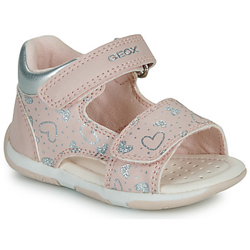 Sapatos Rapariga Sandálias Geox B SANDAL TAPUZ GIRL Rosa / Prata