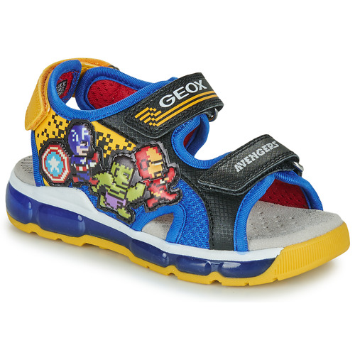 Sapatos Rapaz Sandálias Geox J SANDAL ANDROID BOY Azul / Amarelo