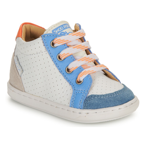 Sapatos Rapaz Sapatilhas de cano-alto Shoo Pom BOUBA ZIP BOX Azul / Branco / Laranja